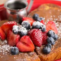 Nutella & Berries French Toast · Topped/ Strawberry & Blueberry
