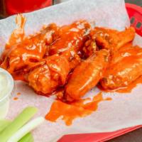 Buffalo Wings  · Mild, Hot, Hot Honey, Bbq, Honey Bbq, Honey Garlig,
chipotle bbq , Sriracha Chili Sauce, Ter...