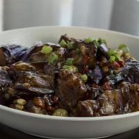 Chinese Eggplant · Vegetarian sauce, pine nuts.