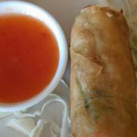 Veggie Rolls · Fried spring rolls with mixed vegetables, and glass noodles served with sweet and sour sauce.