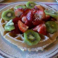 Belgian Waffle · Light thick cake made from leavened batter or dough. Add fruit or ice cream for an additiona...