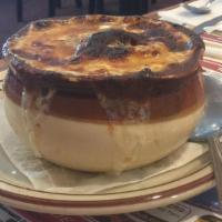 Crock Of French Onion Soup · Bowl. Soup that is made with stock, onions, and covered with either cheese, bread, or crouto...