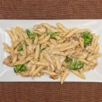Chicken Broccoli Alfredo · Creamy alfredo sauce, fresh broccoli & mozzarella