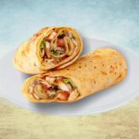 Chicken Wrap Sandwich Loco · First our wrap is smothered in homemade garlic sauce, topped with char-grilled chicken, topp...