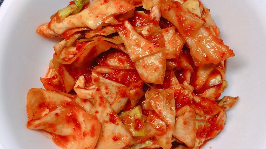 Kimchi · Spicy pickled cabbage, the national dish of Korea