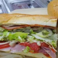 Ham & Cheese Hoagie 10 Inch · Ham with your favorite american cheese. liscio's bakery Rolls made fresh daily. PLEASE PICK ...