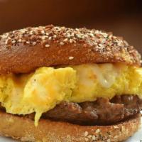 Sausage, Egg & Cheese  · Delicious Sausage 2 scrambled Eggs and Cheese on a roll or bagel. Liscio's bakery Roll and B...