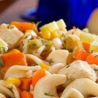 Homemade Chicken Soup · Just like mom used to make. You get to choose from noodles or rice to go with this staple! S...