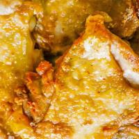 Crackling Chicken · GLUTEN-FREE ] Fried Tender, juicy chicken breast, hand sliced, marinated in spices and finis...