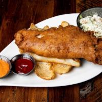 Elton’S Fish & Chips · Chef's recommendations. Hand dipped beer battered haddock | coleslaw | fries
Remoulade sauce