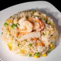 F17 Seafood Fried Rice · Shrimp, squid, crab meat, egg, green onion, rice.