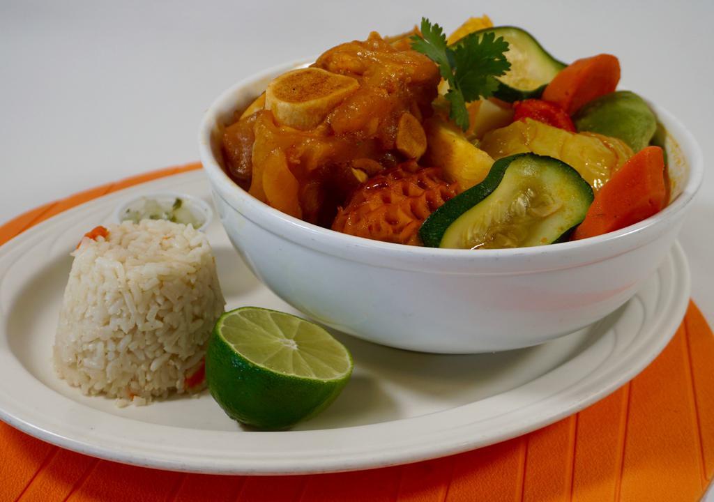Sopa De Patas · Latin style beef feet soup with mixed vegetables.