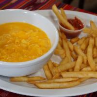 Macaroni & Cheese · Served with French fries.