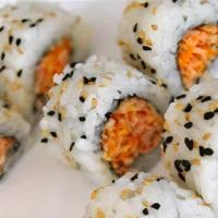 Spicy Crunchy Crab Roll · Cooked roll.