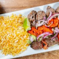 Super Combo · Combination of chicken, beef and lamb kabob.
