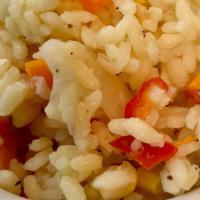 Rice Pilaf · FLUFFY YELLOW RICE WITH MIXED VEGETABLES