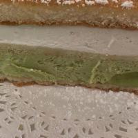Pistachio Cloud Cake · FLUFFY LAYERED RICOTTA PISTACHIO SPONGE CAKE