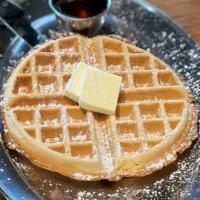 Belgian Waffle · Large Belgian waffle topped with butter & syrup.