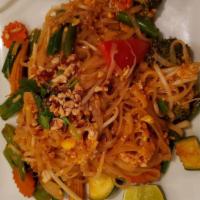 Southern Pad Thai · Gluten free, Vegetarian. Rice noodles sauteed with southern Thai flavor paste, coconut milk,...