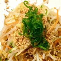 Japanese Sesame Noodles (Spicy) · Peanut, bean sprouts, cucumber, lettuce, carrot, scallion.
