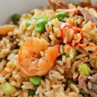 Combination Fried Rice · Chicken, shrimp, and pork.