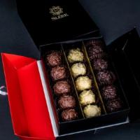 Sleek Chocolate Truffle Box - 225G · Sleek selection of assorted truffles with European milk, dark and white chocolate.