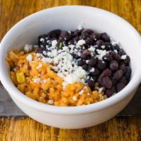 Rice & Beans · Black, pinquito or refried pinquito beans, red rice, queso fresco
