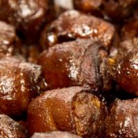 Moink! Smoked Meatballs · Cow meet pig... moo-oink!  Beef meatballs wrapped in bacon, smoked and glazed with our KC Sw...