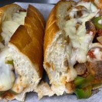 12'' Italian Sausage Sub · italian sausage, with marinara sauce and mozzarella cheese