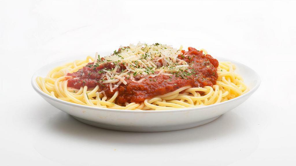 Garlic Spaghetti · Fresh garlic,parsley,marinara sauce and parmesan cheese.