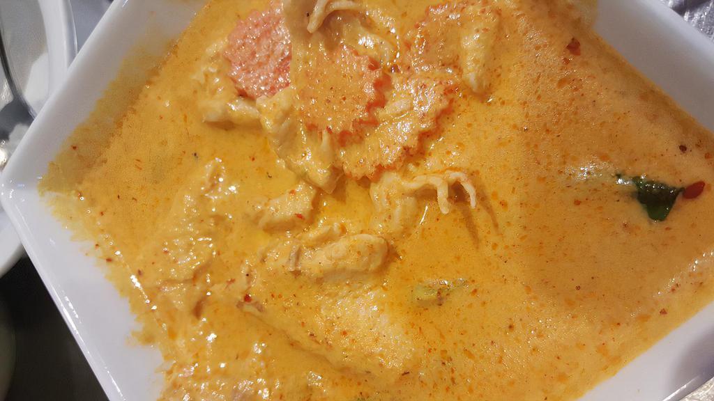Panang · Hot. Coconut milk with sweet basil, bell pepper in spicy curry.