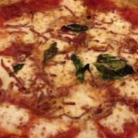 Margherita Pizza · Sliced tomatoes, fresh mozzarella cheese, fresh basil, and sauce.