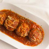 Meatballs · 4 delicious meatballs in our signature marinara sauce.