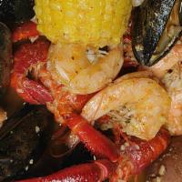 The Cajun Boil · Come with 1/2 Lb Shrimp( no head )   1/2 Lb Crawfish 1/2Lb Black Mussel