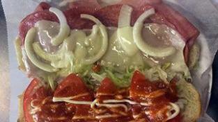 Cosmo / Italian · Ham & Salami with lettuce, tomato, mayo, onion & italian dressing.