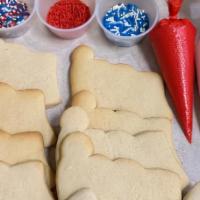 Diy Cookie Kit · 12 assorted fresh house sugar cookies, 3 icing bags, sprinkles