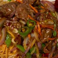 Mongolian Beef Lunch Special · Include fried rice and chow mein noodles. Spicy.