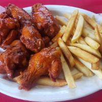  Wings · 6 wings, served w/ french fries.