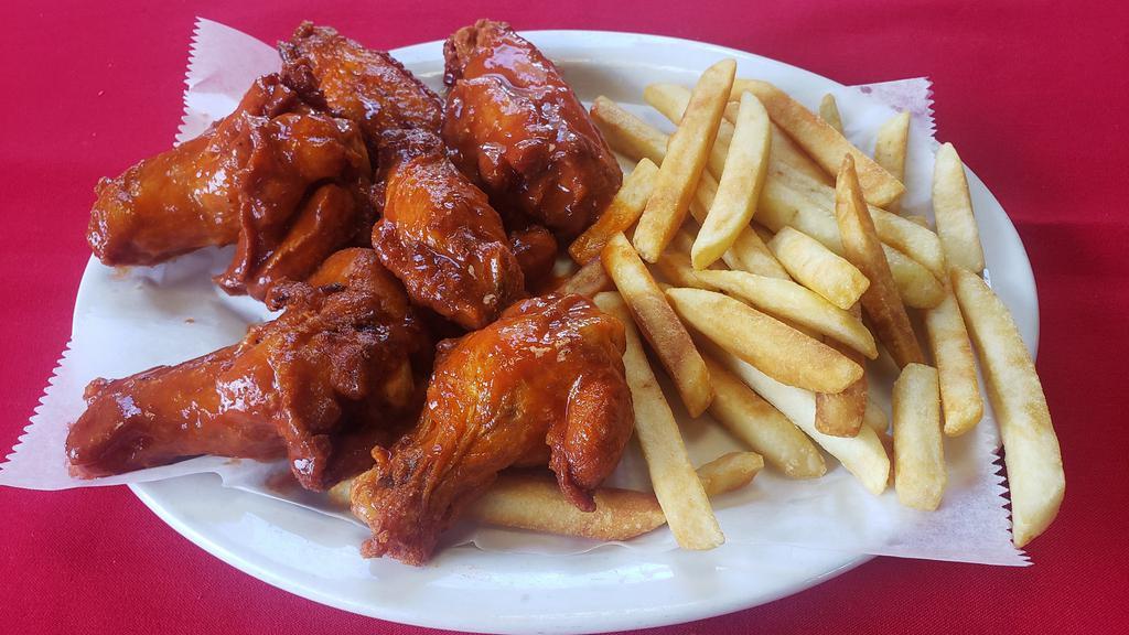 Wings · 6 wings, served w/ french fries.