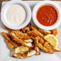 Fried Calamari Strips · Squid.