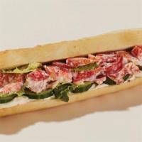 Pret'S Maine Lobster Roll · Maine lobster with cucumber and romaine drizzled with cage-free mayo and topped with a dash ...
