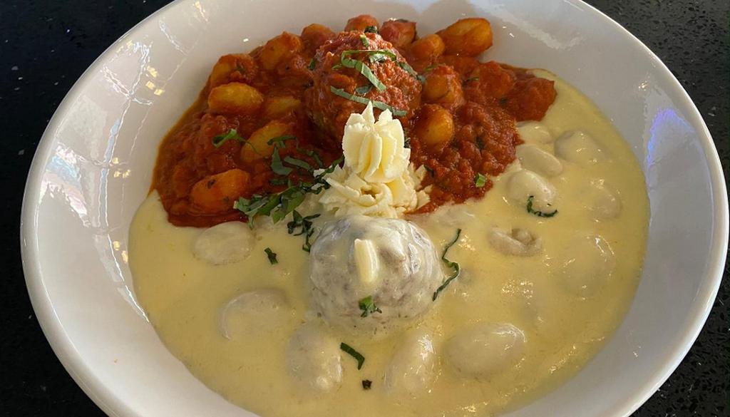 Gnocchi & Meatballs · Choice of marinara or alfredo sauce