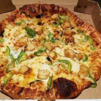 Spicy Thai Pizza · Most popular. Spicy. Chicken, basil, green peppers, red chili, flakes, extra cheese with bas...