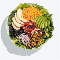 The Gd Special Salad · Romaine, iceberg, garlic roasted chicken, black beans, corn & poblano blend, cherry tomatoes...