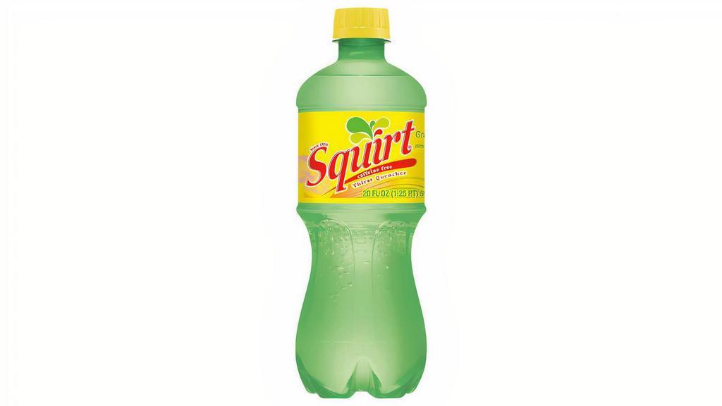 Squirt 20Oz · Squeeze in some good times with the bright flavor of Squirt citrus soda. The fresh grapefruit and citrus taste of Squirt is just right for enjoying as a casual, caffeine free refresher or the perfect complement to your favorite spirit as a cocktail mixer. Enjoy the light, vibrant balance of sweet and tart with Squirt citrus soda.