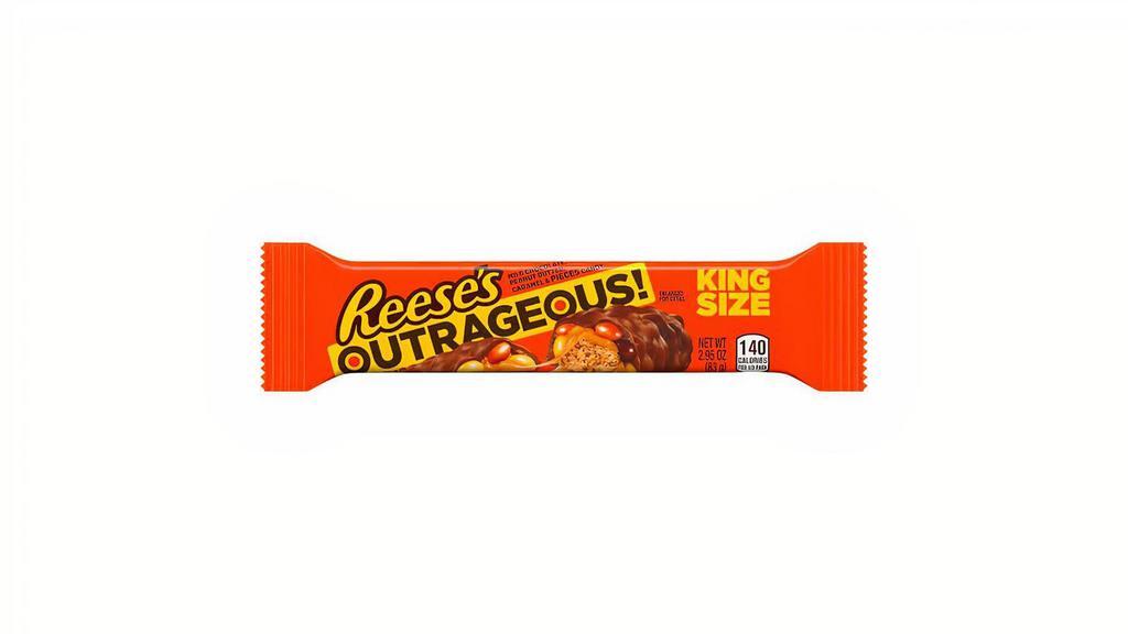 Reese'S Outrageous King · Savor peanut butter, Reese's Pieces Candy, caramel and chocolate all together in one bar. The Reese's Outrageous Bar has the best of everything.