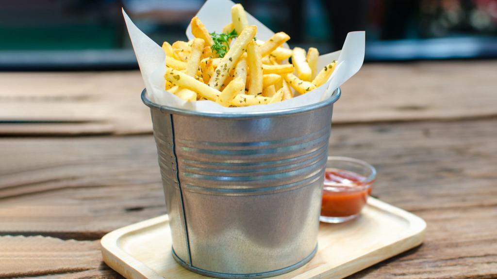 Bucket Of Fries! (3X The Fries!) · A whole lotta golden, crisp french fries. Great to share!