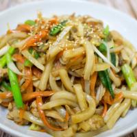 Yaki Udon · Pan-fried Udon noodle with special sauce mixed vegetables.