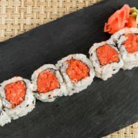 Spicy Tuna Roll · Consuming raw or uncooked, fish, shellfish, or fresh shell eggs may increase your risk of fo...
