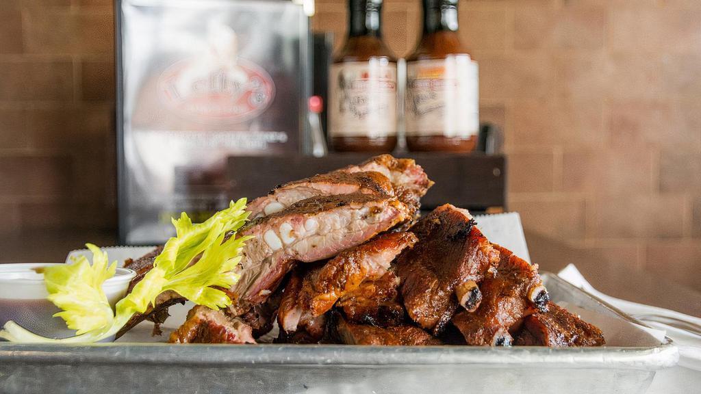 Spare Ribs (1.5 Lb.) · A pound and a half will give you approximately 6-7 rib bones, hand-rubbed with Lefty's spices and smoked low and slow over hickory wood.  Try them dry or with Lefty's Signature Barbecue Sauce.